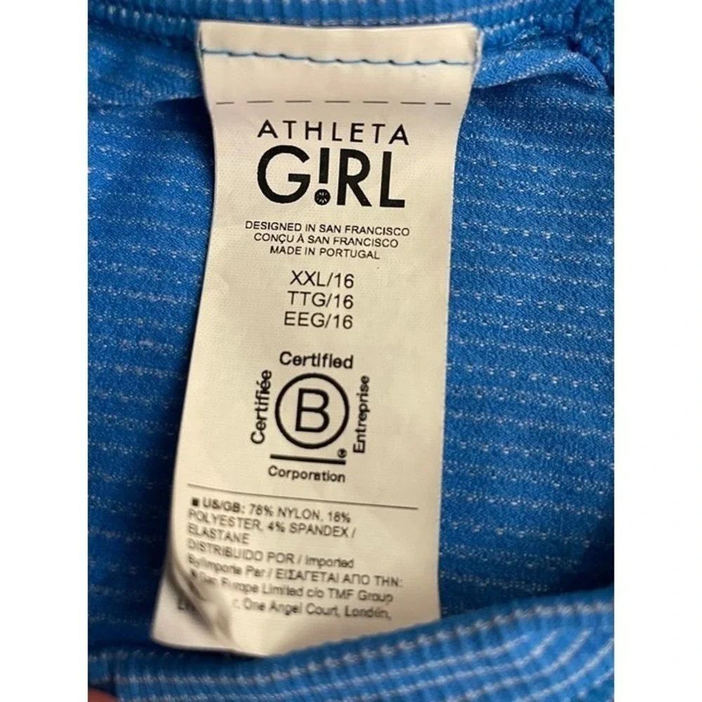 ATHLETA GIRL Shirt size xxl 16 Blue Tarheel Blue UNC Hiking Gym Beach Travel